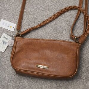 Mudd Tan Crossbody Bag with Braided Strap